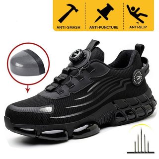 Safety Shoes Men Steel Toe Cap Lightweight Breathable Anti-smash Fashion Shoes for Work