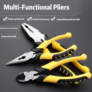 3PCS Set Heavy Duty Pliers Tool Vise 8in Long Nose Pliers /Wire pliers 6in Bevel pliers