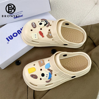 BRONSKI Clogs For Women White Sandals For Women Fashion Beach Slippers Korean Cartoon Sandals