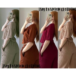New BKK LaLa Semi Croptop Wideleg Pants with two pocket side(ONE SIZE,S-Semi L)
