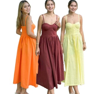 Pearl Padded Casual Bustier Maxi Dress for Woman Adjustable Strap Fit Small to Semi large