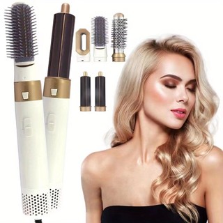 5In1Electric Blow Dryer Comb Hair Curling Kit Negative Ion Straightener Hair Curler Hair Dryer