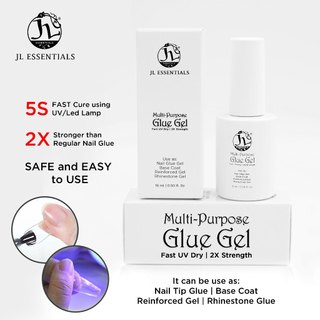 JL Essentials' Multi Purpose Glue Gel Use as Nail Glue / Base Coat / Rhinestone Glue  16ml