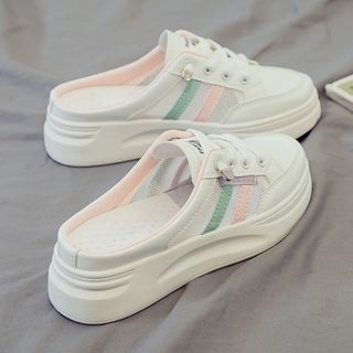 Ready stock, 24 hours delivery closed toe slippers for women Korean style women's shoes White shoes