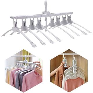 Collapsible Hanger 8 In 1 Folding Closet Organizer Hanger 360° Rotating Non-Slipping Coat Hanger