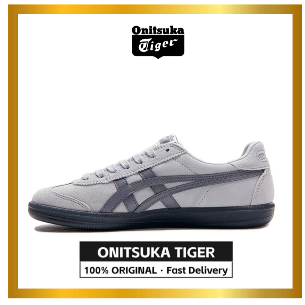 【Official Store】Tiger Tokuten Grey Blue Calf Skin Sneakers Unisex 1183A907-021