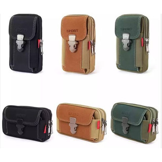 6.8 Inch Waist Bag for Men Multi-functional Canvas Pouch Heavy Duty Work Belt Bag Fits All Phones