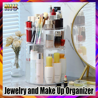 360° Rotating Acrylic Makeup Organizer / 4 layer Acrylic Rotatable Cosmetic Organizer