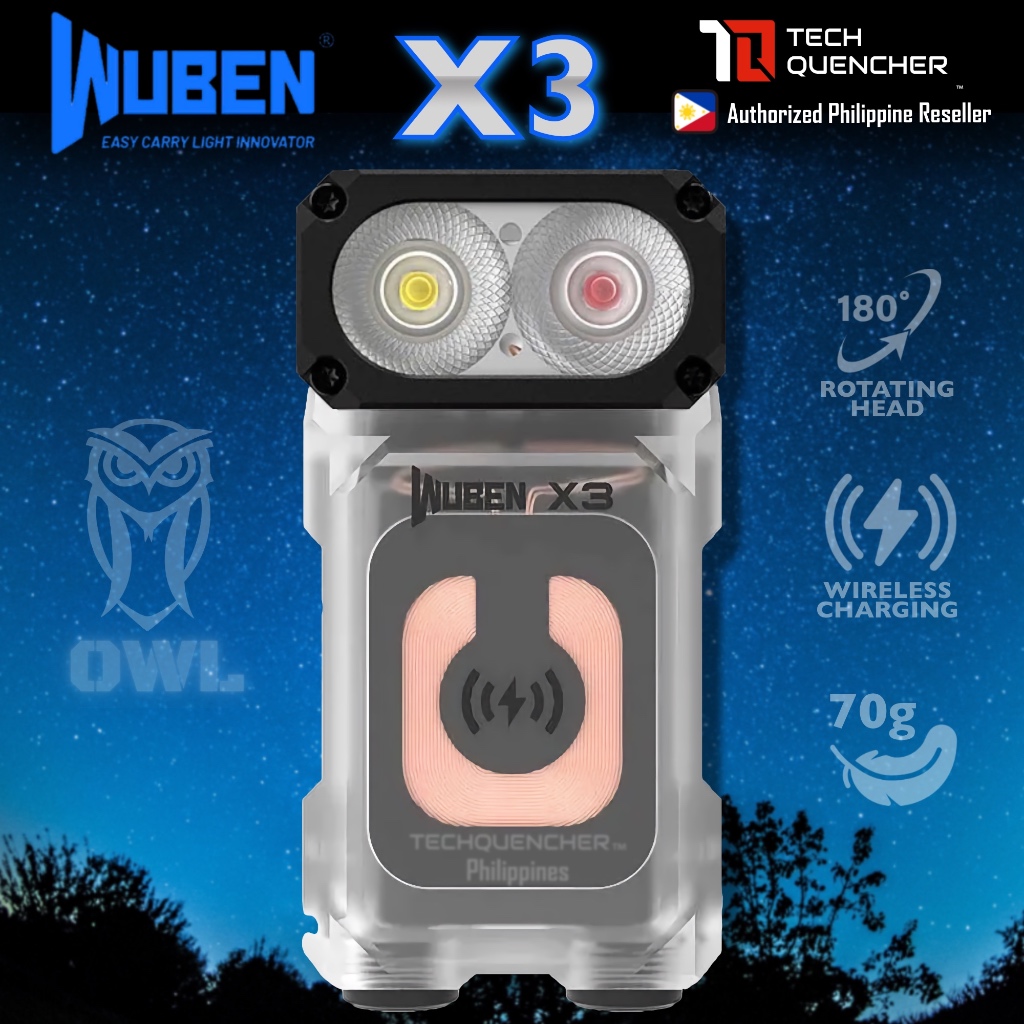 ไฟฉาย Wuben X3 - 700 ลูเมน หัวหมุน ชาร์จไร้สาย มีฐานแม่เหล็ก เหมาะสำหรับการพกพาทุกวัน