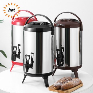 Milk Tea Bucket Milk Tea Barrel Water Jug Stainless Thermos Jug With Faucet 8L 10L 12L