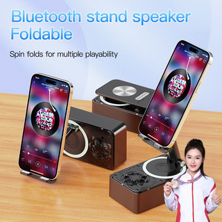 Lazy People Must-have Adjustable Mobile Phone Holder with Powerful Sound Bluetooth Speaker