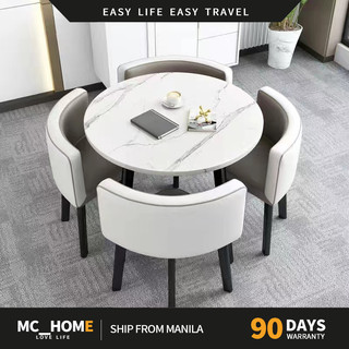 MC Diameter 80CM + four stools office leisure small round table reception table family dining table