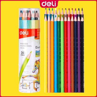 Deli 12/24Color Pencil Set Art Painting Colored Pencils for Kids School Supplies