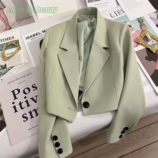 New Style Suit Short Women Jacket 2026 Fashion Small Slimmer Top Women's Short Blazer Long Sleeves