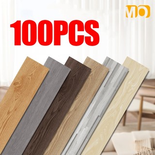100PCS Floor Sticker Self Adhesive 91X15CM Wear Waterproof PVC Vinyl Tiles Resist Scratching Wooden