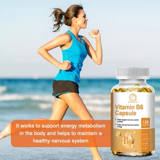 BBEEAAUU Vitamin B-6 capsules 1000 Mg สำหรับสุขภาพหัวใจและหลอดเลือดและระบบประสาท