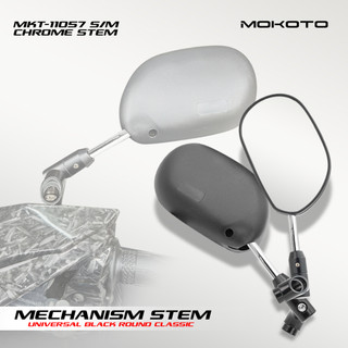 MOKOTO UNIVERSAL OBLONG CLASSIC OR LEAF STYLE SIDE MIRROR MECHANISM STEM REAR VIEW MIRROR 2 PCS
