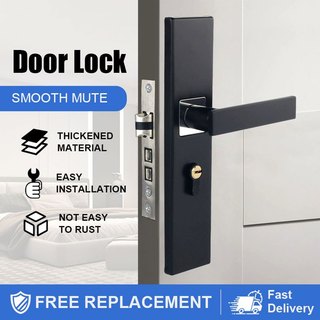 Door knob black antique space aluminum door stainless steel locks european style door lock