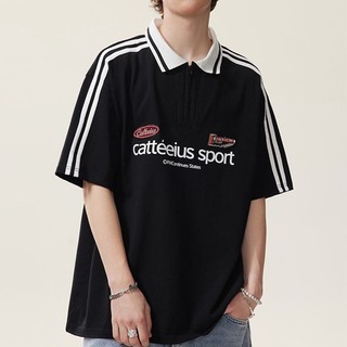 aesthetic polo for men korean polo shirt fashion casual polo oversized sweatshirts loose shirts