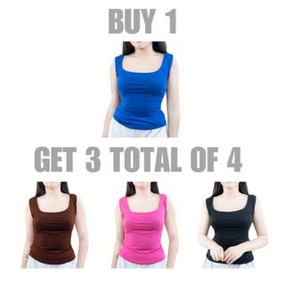 BUY 1 TAKE 3 (Total of 4) KILY.PH Double Lining Full Length Square Neck Sando Top 6A*288