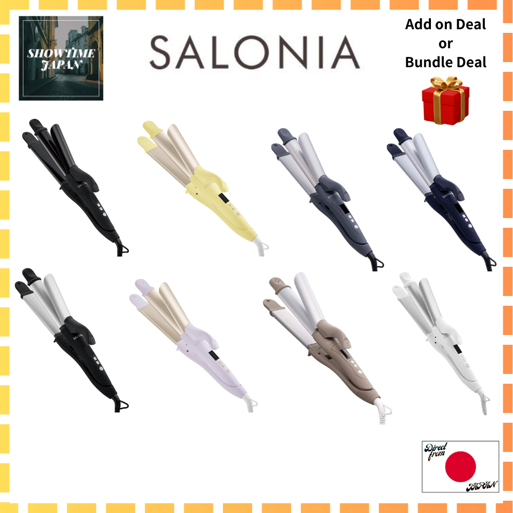 SALONIA 2WAY Straight & Curl Hair Iron 32mm AC100V-240V International compatible Ceramic coating Pro