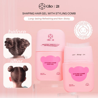 GLO21 SHAPING HAIR GEL WITH STYLING COMB- Easy to Use, Light-weight, Neatly Style Hair, Enhance Hair