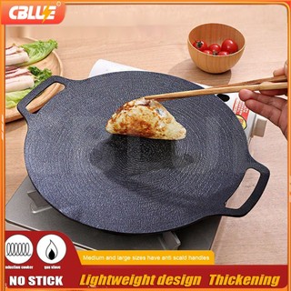 CBLUE Grill Pan Korean Round Non-Stick Barbecue Plate Frying Pan Outdoor Camping Maifan Stone