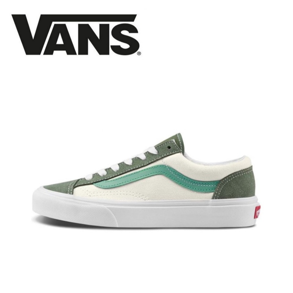 【100%Original】Vans Style 36 Women&Men Sneakers Low Top White Green VN0A3DZ3VY0