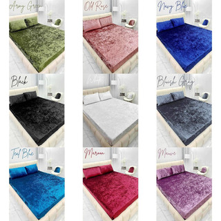 VELVET Bedsheets NO GUSOT NO LUKOT 4in1 Spandex Fully Garterized