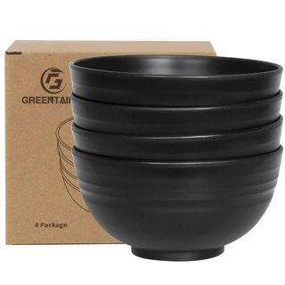 M&A 6/12pcs Japanese Style Wheat Fiber Small Round Soup Bowl (15cm) Unbreakable Cereal Bowl