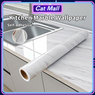 Marble Wallpaper Waterproof Oil-Proof Wall Stickers PVC Self Adhesive Kitchen Wallpaper
