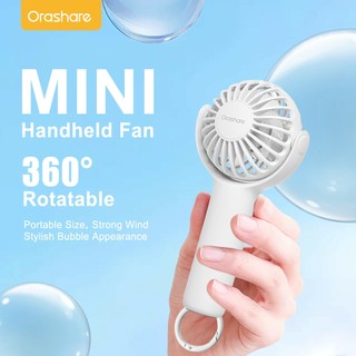 Orashare HF02Pro Mini Fan Rechargeable 1200mAh Battery 360° Rotatable 3 Speed Portable Fan With Hook