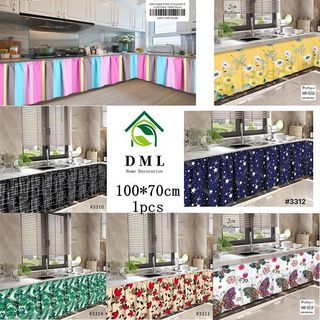 New kitchen curtain 100 x 70cm lababo cabinet blocking short curtain