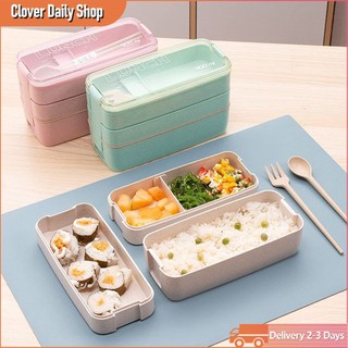 3 Layers Lunch Box Stackable Leakproof Microwaveable Bento Box 3 in 1 Compartment Food Container