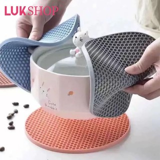 LUK Silicone Pot Holder Round Heat Resistant Pot Mat Non-Slip Pot Holder Mat