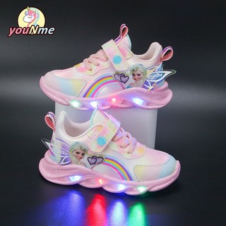 youNme Shoes With Lights For Kids Girls Fashion Shoes Korean Rubber Shoes Baby Girl 1 To 5 Years Old