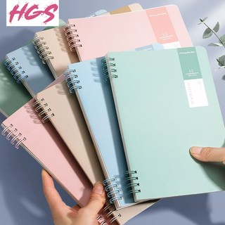 HGS 4pcs A5 Spiral Spring Notebook For High School Loose Leaf Notebook Aesthetic Notebook 60 Sheets