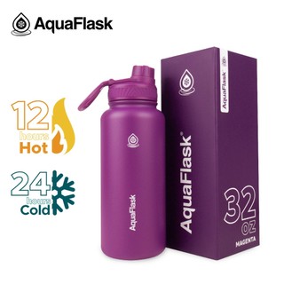 AquaFlask (32oz) Wide Mouth with Cap Lid Vacuum Insulated Drinking Water Bottle Aqua Flask