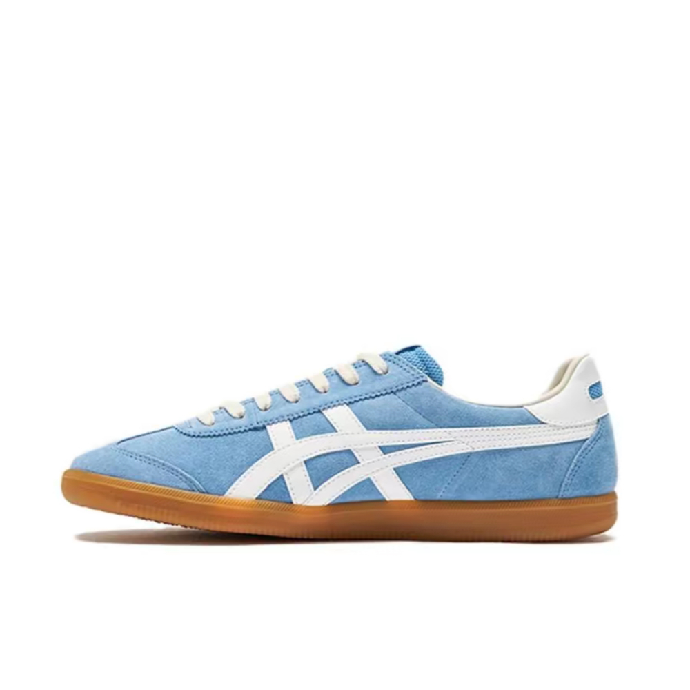 【Official Store】Tiger Tokuten White Blue Brown Calf Skin Sneakers Unisex 1183A907-400