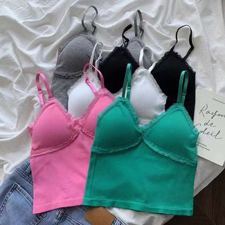 【BUY 1 TAKE 1 】 INS Korean Style Top Women's V- Vest with Chest Paps Spaghetti-Strap Camisole Top
