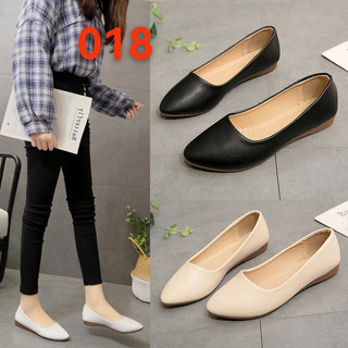 018# New solid color simple casual lazy shoes bean shoes a slip-on flat single shoes women