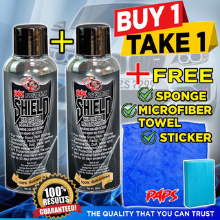 Buy 1 Take 1Shield Wax Coat PAPS For Matte  & Glossy Freebies:,armor Cloth,Sponge And Sticker