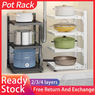 Kitchen rack Kitchen Pan Organizer 2-4 layer Pot Rack Adjustable Countertop stainless steel Rack
