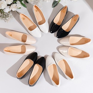 「KAEVE」Korean leather office loafer slip on doll shoes for women