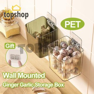 TOPSHOP 1pcs Wall-mounted transparent storage box self-draining multi-purpose kitchen bathroom stora