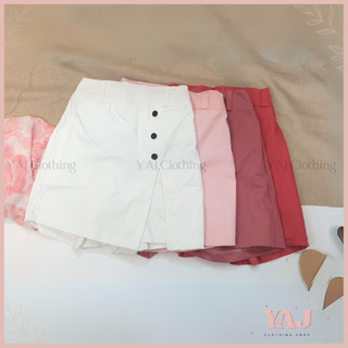 YAJ Jen Skorts. Shorts with Skirt Flap, Buttons, Belt Loops and 1 side Pocket
