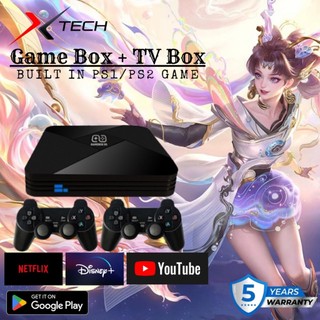 (PS1-PS2 GAME) Android TV box + GAME BOX G5 2in1 4K HD Game Console Classic Game TV Box