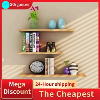 4pcs Nordic Solid Wood Floating Shelves Wall Mounted Home Storage Decor S Organizer