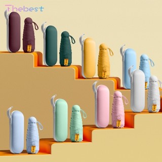 Capsule Mini UV Umbrella Six-Folds small Umbrella Folding UV Protection(manual) Hard bag & Cloth bag