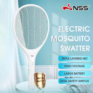 NSS Rechargeable Electric Mosquito Hitting Swatter Killer Racket Zapper Bug Pest Control 2700V